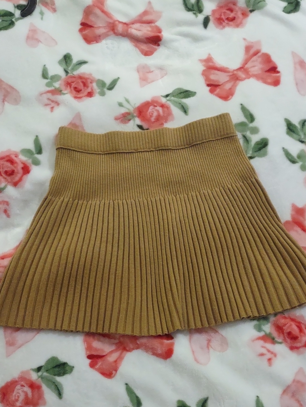 Aerie Ribbed Pleated Knit Mini Skirt